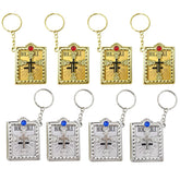 Honbay 8PCS Mini Bible Keychain Miniature Book Keyring Gold Silver Holy Bible Religious Favor for Baptism Church Communion Wedding Shower (2 Color)